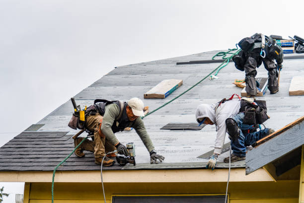 Professional Gutter Installation technician working in Leesville, OH